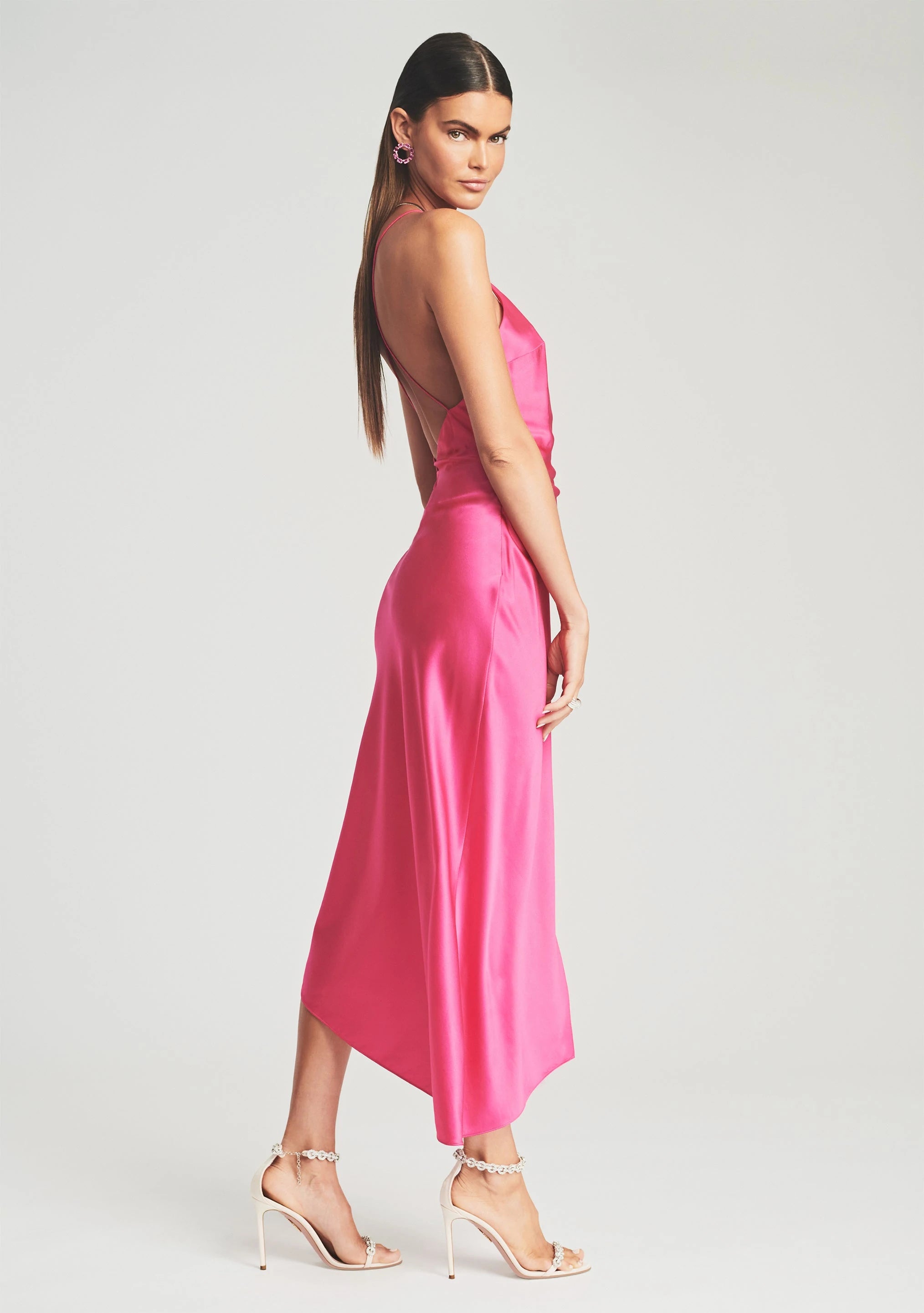 Emma Silk Dress - Fuschia Purple by SER.O.YA — view 3