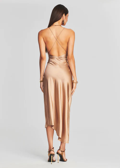 Emma Silk Dress - Natural by SER.O.YA — alternate view
