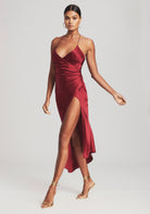 Emma Silk Dress - Burgundy by SER.O.YA | 25 South Boutiques
