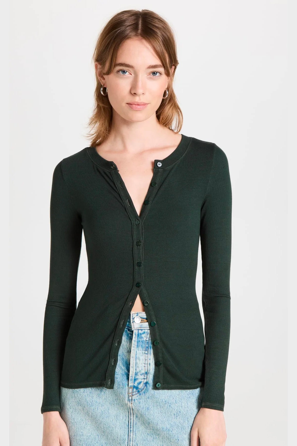 Silk Rib Fitted Cardigan - Dark Cedar by Enza Costa | 25 South Boutiques