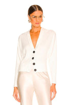 Crop Button Up Cardigan - Winter White by Enza Costa | 25 South Boutiques