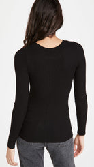 Silk Rib Fitted Cardigan - Black by Enza Costa — view 5