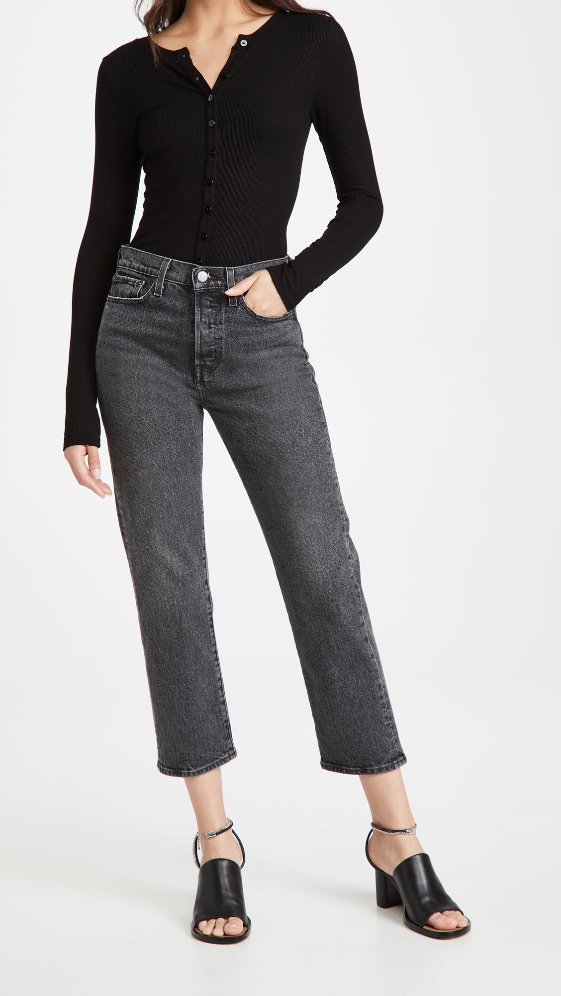 Silk Rib Fitted Cardigan - Black by Enza Costa — view 6