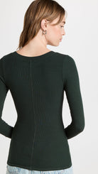 Silk Rib Fitted Cardigan - Dark Cedar by Enza Costa — view 4