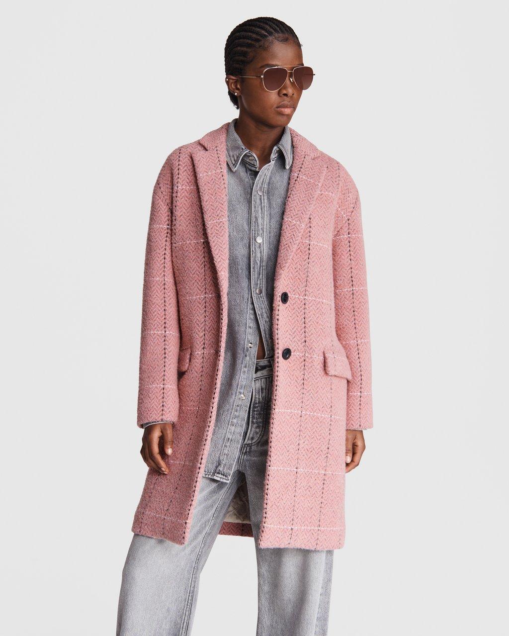 Estelle Cocoon Wool Blend Check Coat - Pink Multi by Rag & Bone | 25 South Boutiques