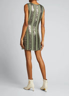 Esmarella Sequin Striped Dress - Green by Elie Tahari — alternate view