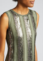 Esmarella Sequin Striped Dress - Green by Elie Tahari — view 3
