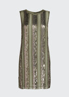 Esmarella Sequin Striped Dress - Green by Elie Tahari — view 4