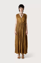 Crinkled Viscose Dress - Beige by Seventy Venezia — view 4