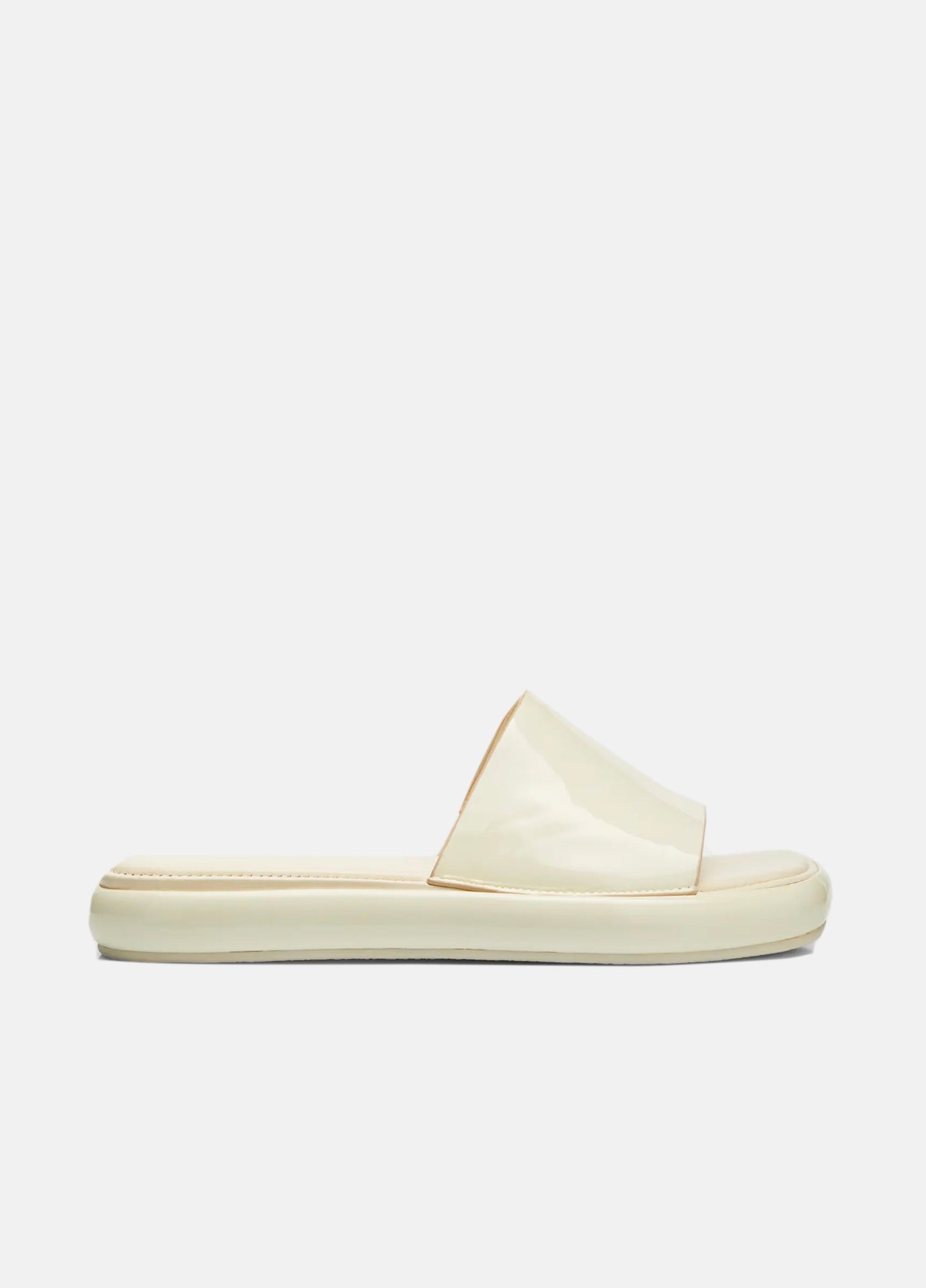 Evie Patent Pool Flatform Sandals - Marble Cream by Vince | 25 South Boutiques