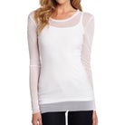Tulle Long Sleeve Crew - White by Only Hearts | 25 South Boutiques