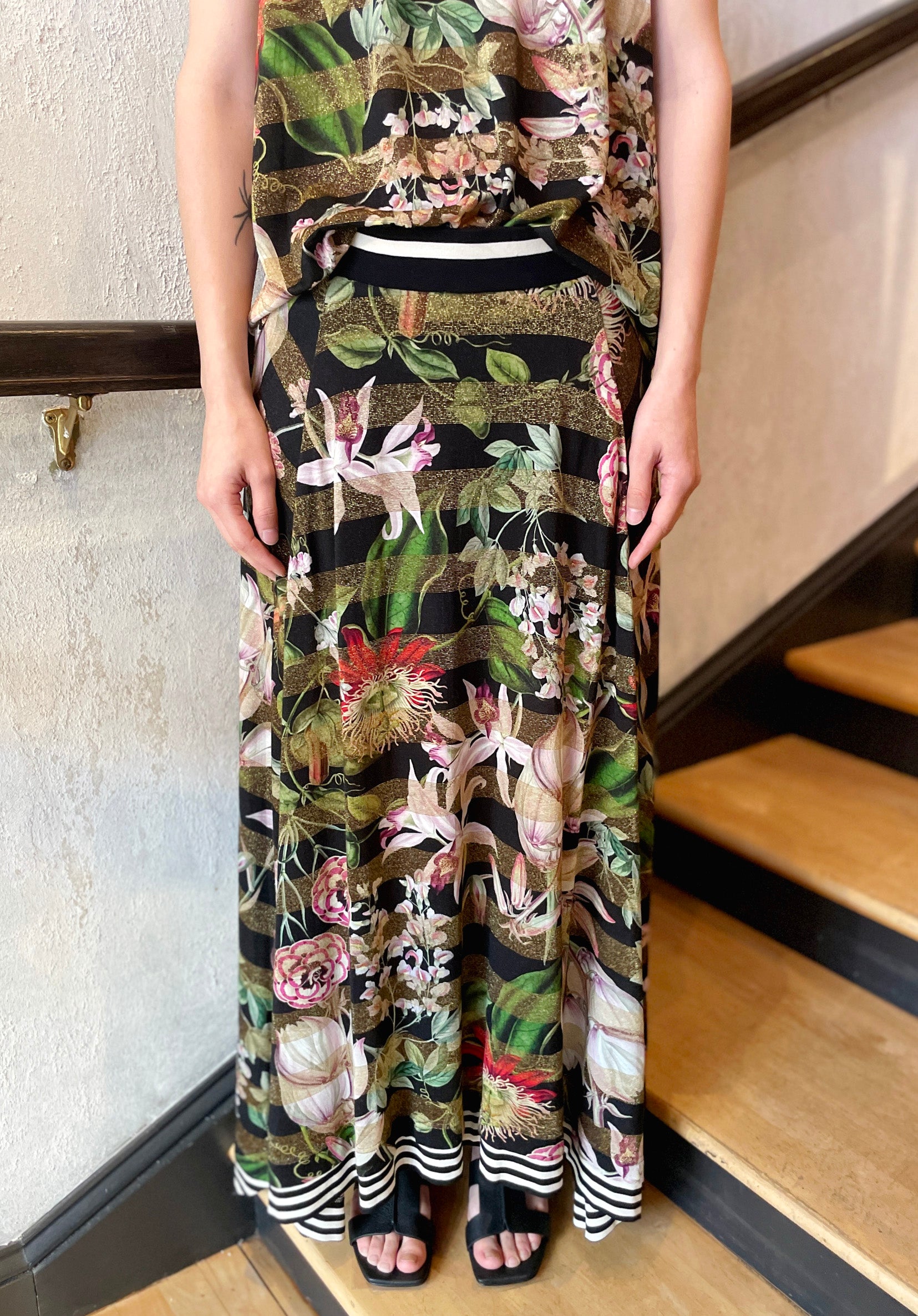 Skirt - Black Gold Floral by Beate Heymann — view 3
