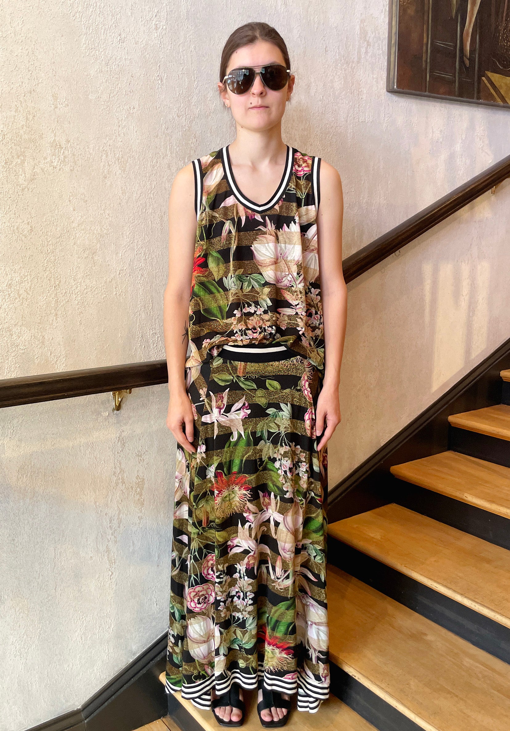 Skirt - Black Gold Floral by Beate Heymann — alternate view