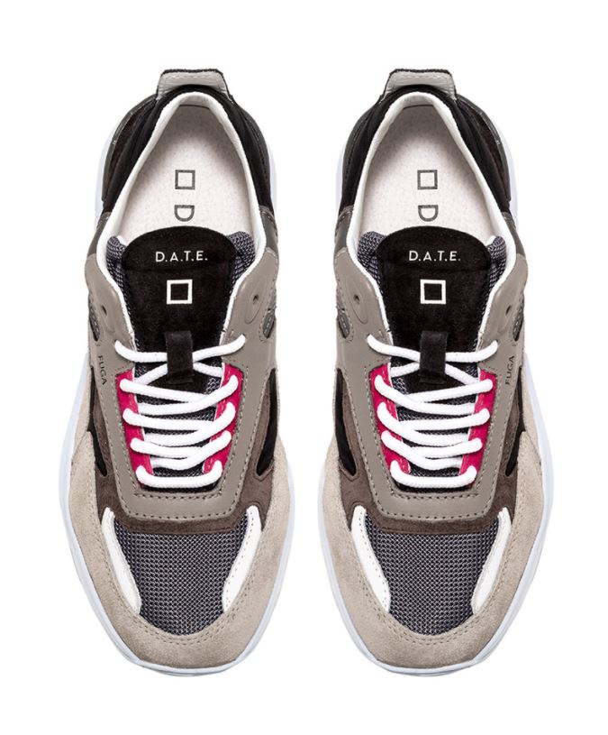 Fuga Nylon Sneakers - Black Beige Grey by D.A.T.E. — view 3
