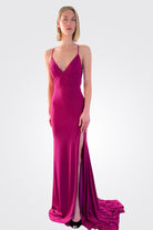 Tie Back Glitter Gown - Fuchsia by Jovani | 25 South Boutiques