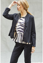 Fute Pleated Back Jacket & Belt - Black by Indies — view 4