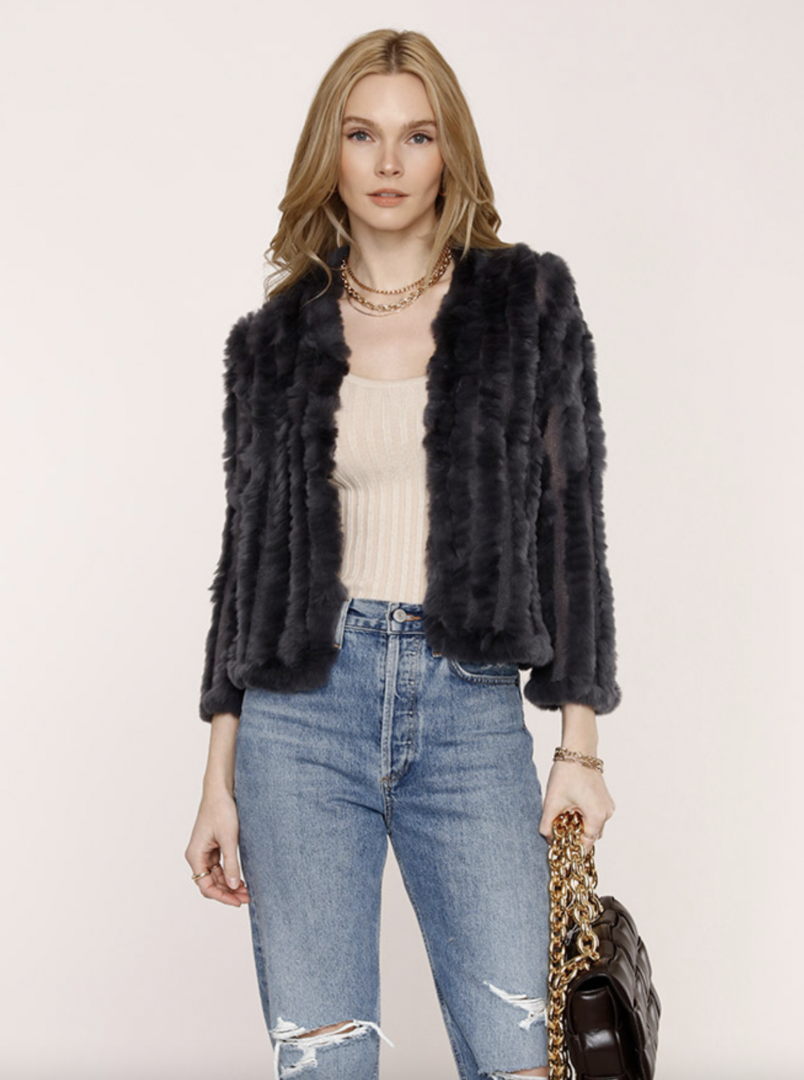 Rosa Fur Jacket - Galaxy by Heartloom | 25 South Boutiques