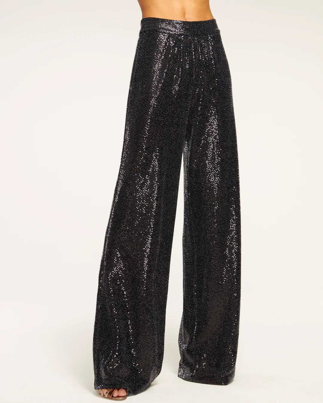 Gavin Sequin Wide Leg Pant - Black by Ramy Brook — alternate view