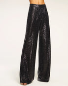 Gavin Sequin Wide Leg Pant - Black by Ramy Brook — alternate view