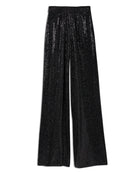 Gavin Sequin Wide Leg Pant - Black by Ramy Brook — view 5