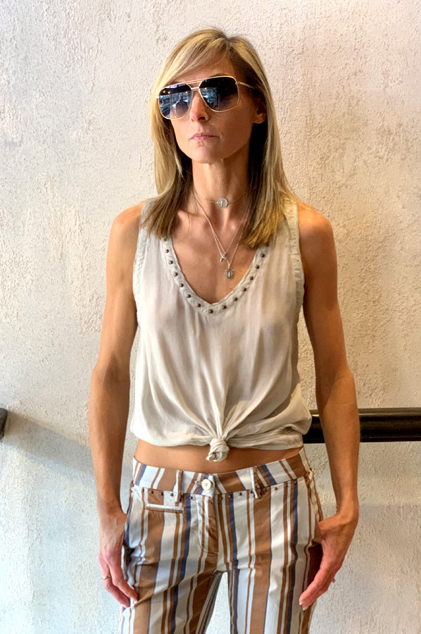 V Neck Tank - Grey by Masons — alternate view