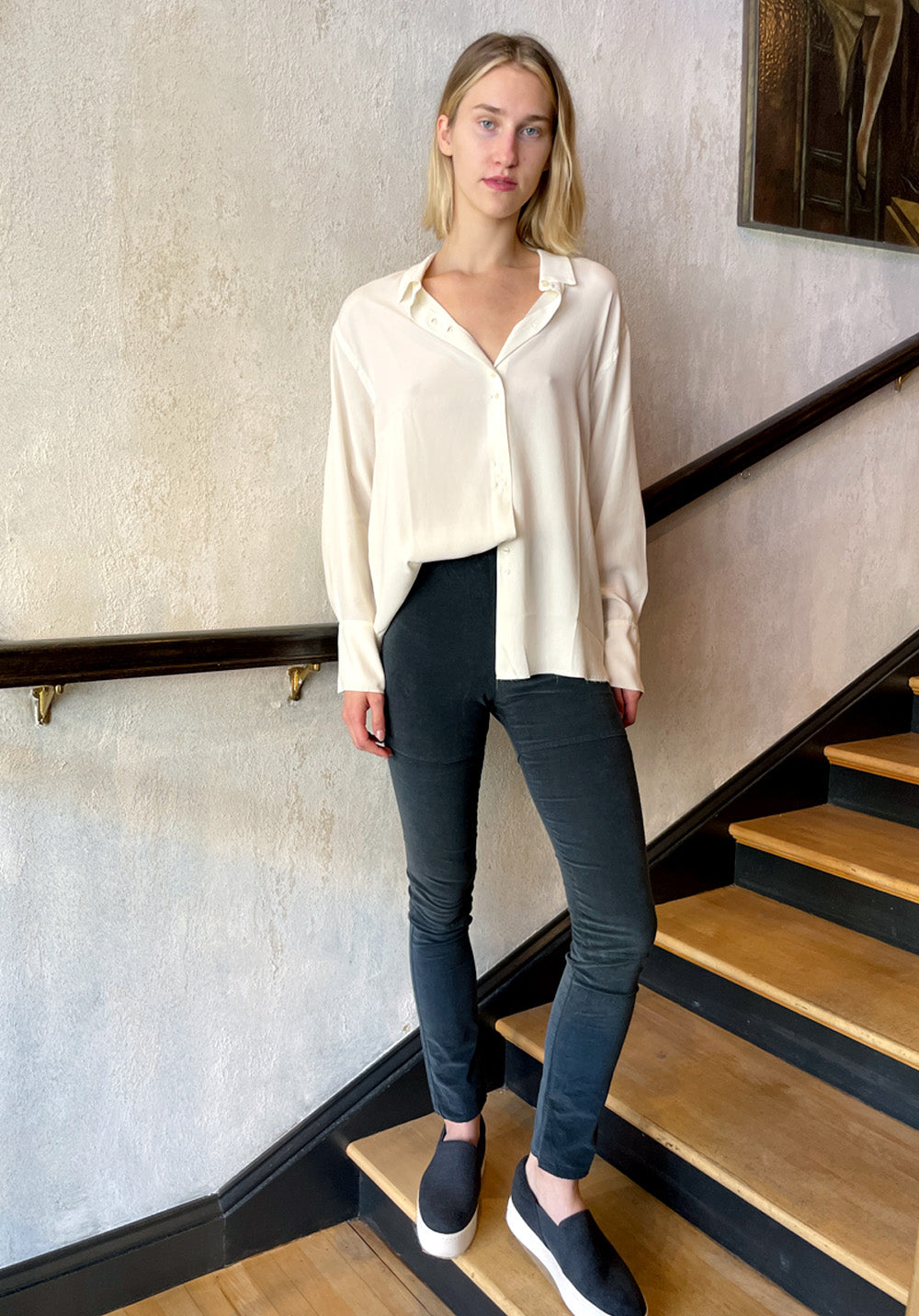 Corduroy Legging Pants - Graphite by Kristensen — view 4