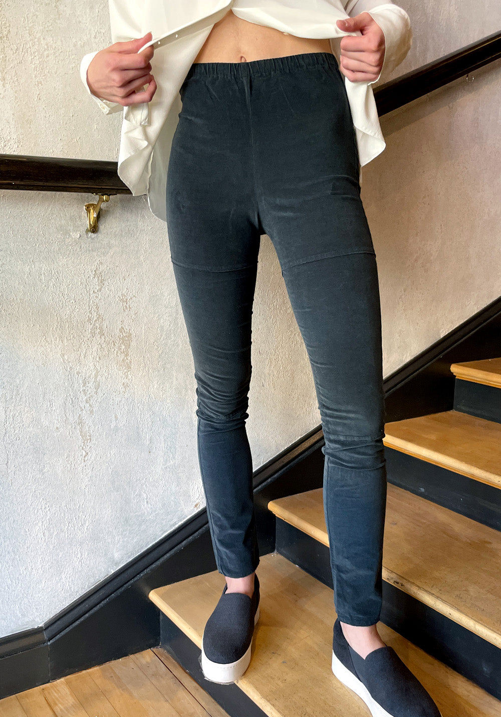 Corduroy Legging Pants - Graphite by Kristensen — view 5