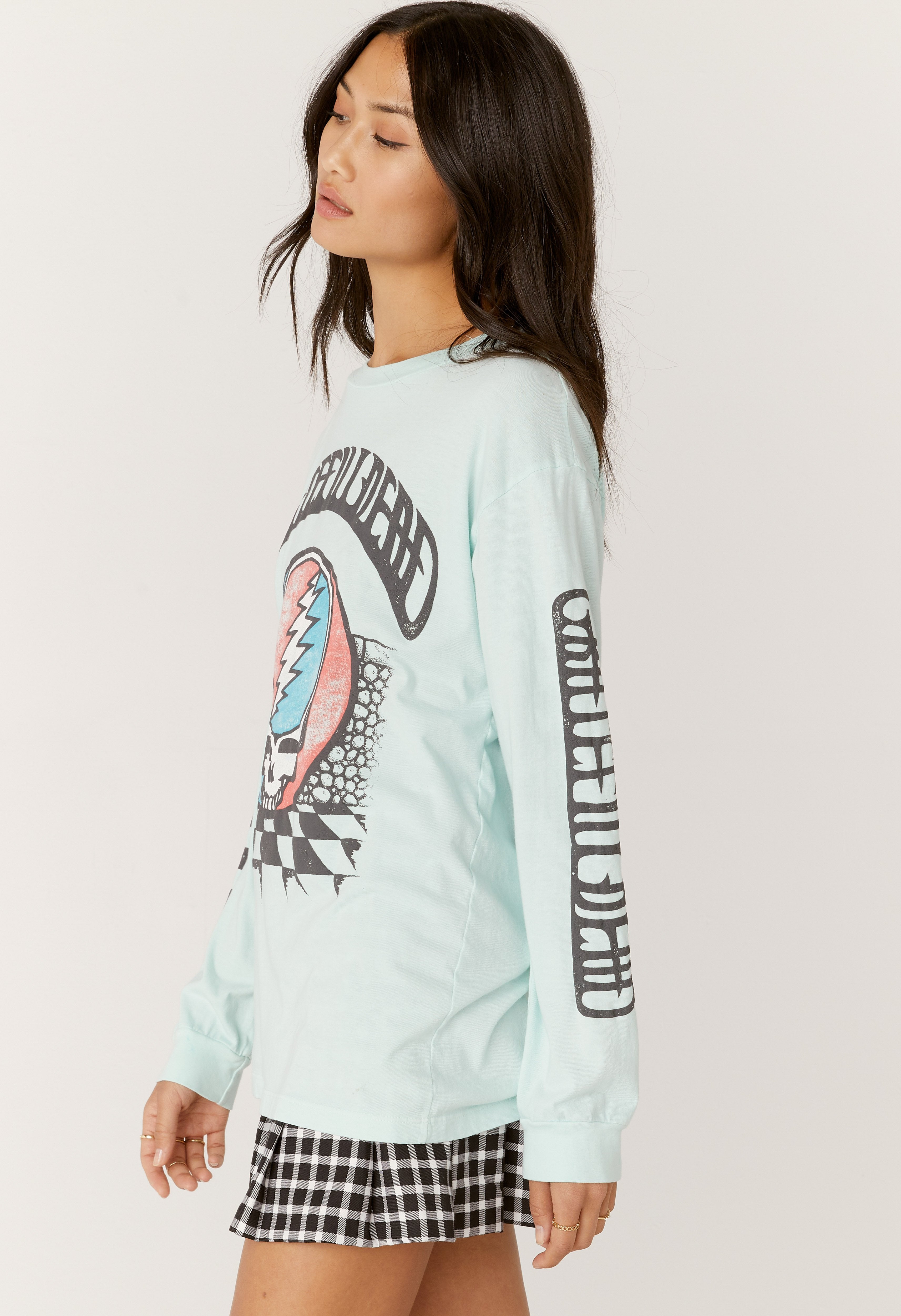 Grateful Dead Checkered Oversized Long Sleeve by DayDreamer — alternate view