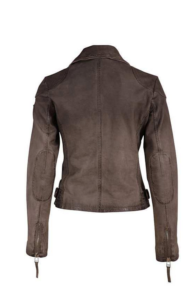 Karyn Leather Jacket - Grey by Mauritius — alternate view
