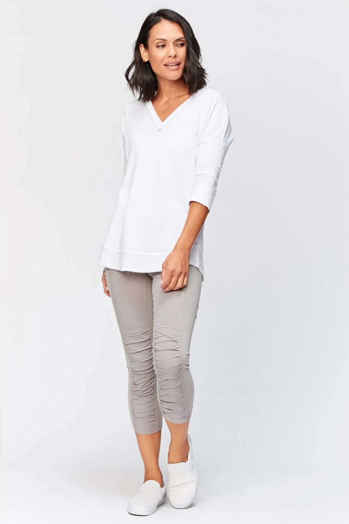 Jetter Crop Legging - Grey Mist by XCVI — view 4