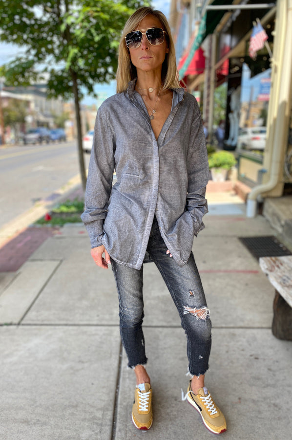 Button Down Shirt - Silver by Umit Unal — view 3