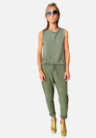 Slim Fit Shot Cotton Pants - Green by Transit Par-Such | 25 South Boutiques