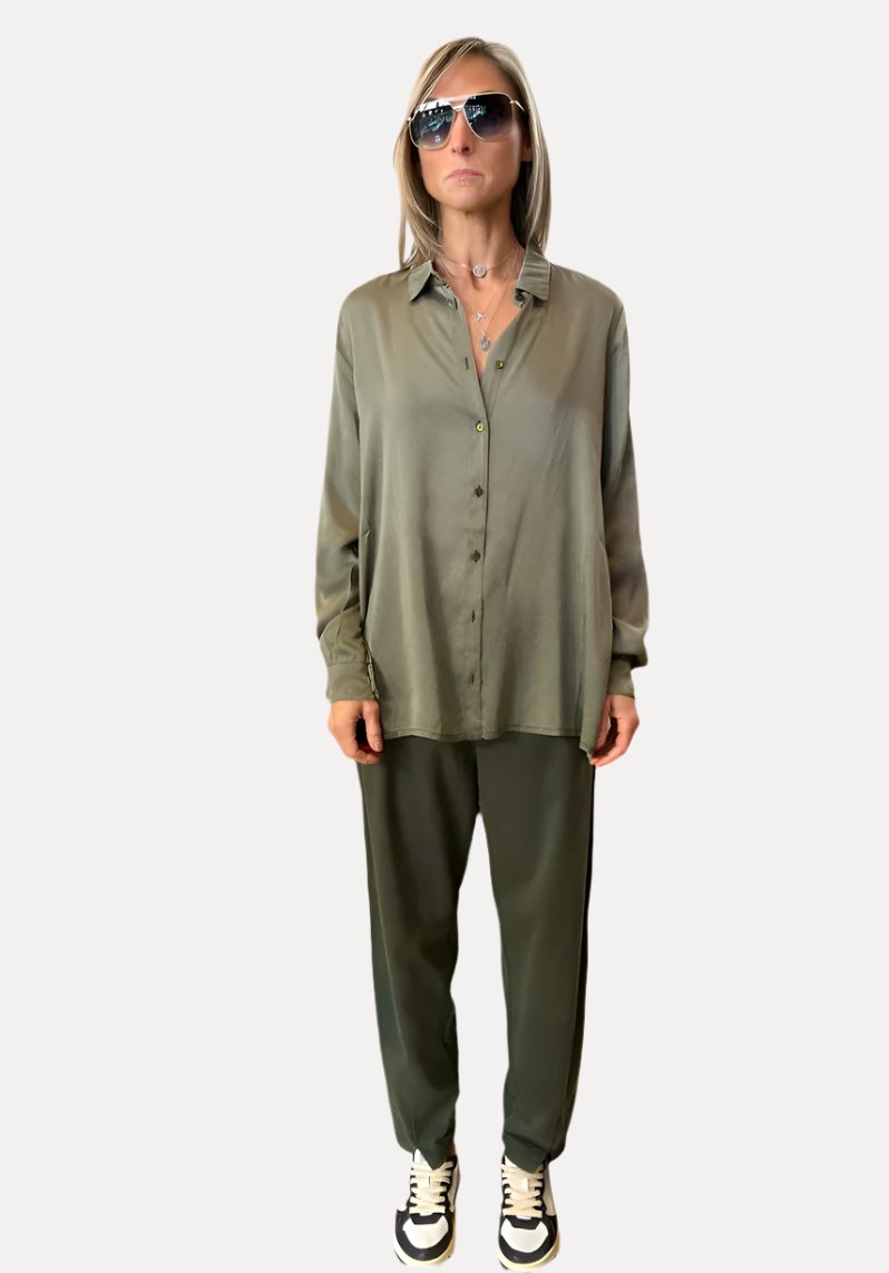 Comfort Fit Trousers - Green by Transit Par-Such | 25 South Boutiques