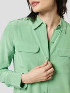 Slim Signature Silk Shirt - Peppermint by Equipment — view 5