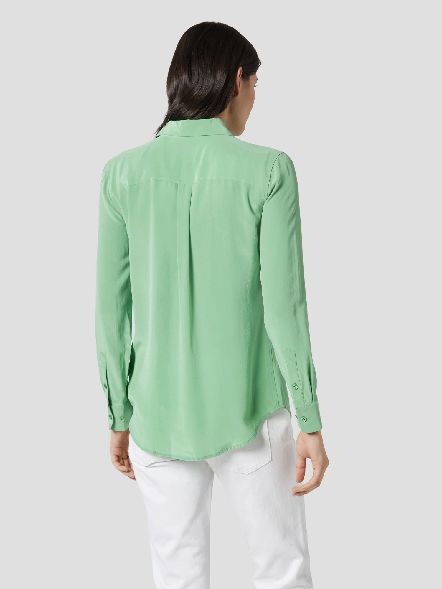 Slim Signature Silk Shirt - Peppermint by Equipment — view 6
