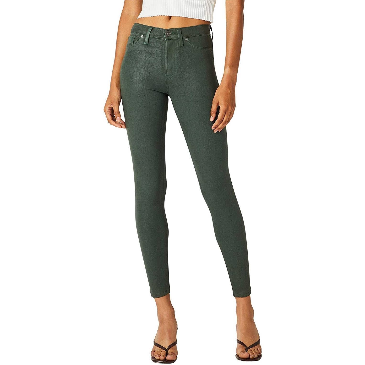 Barbara High Rise Skinny Jean - Green Leatherette by Hudson | 25 South Boutiques