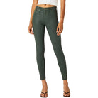 Barbara High Rise Skinny Jean - Green Leatherette by Hudson | 25 South Boutiques