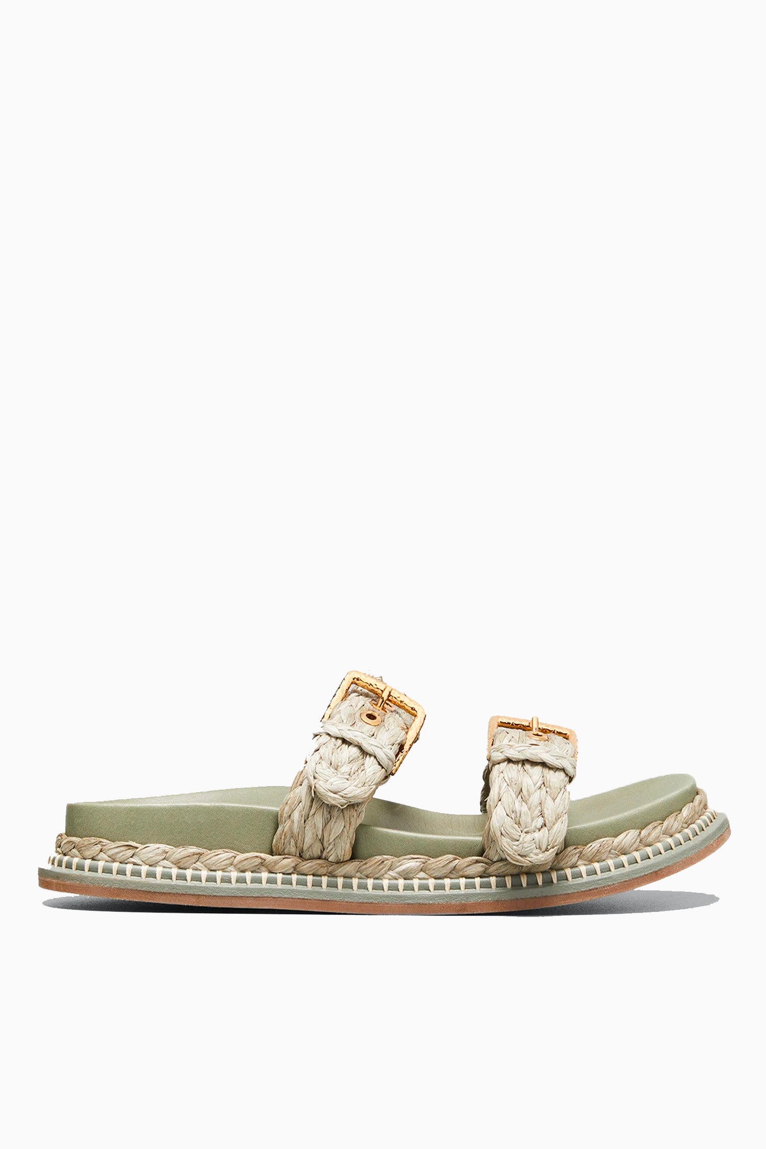 Kiera Raffia Slide - Malachite Green by Ulla Johnson | 25 South Boutiques