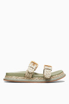 Kiera Raffia Slide - Malachite Green by Ulla Johnson | 25 South Boutiques