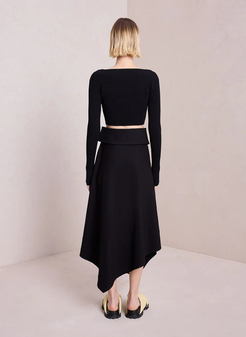 Hallie Rib Knit Cardigan - Black by A.L.C — view 3