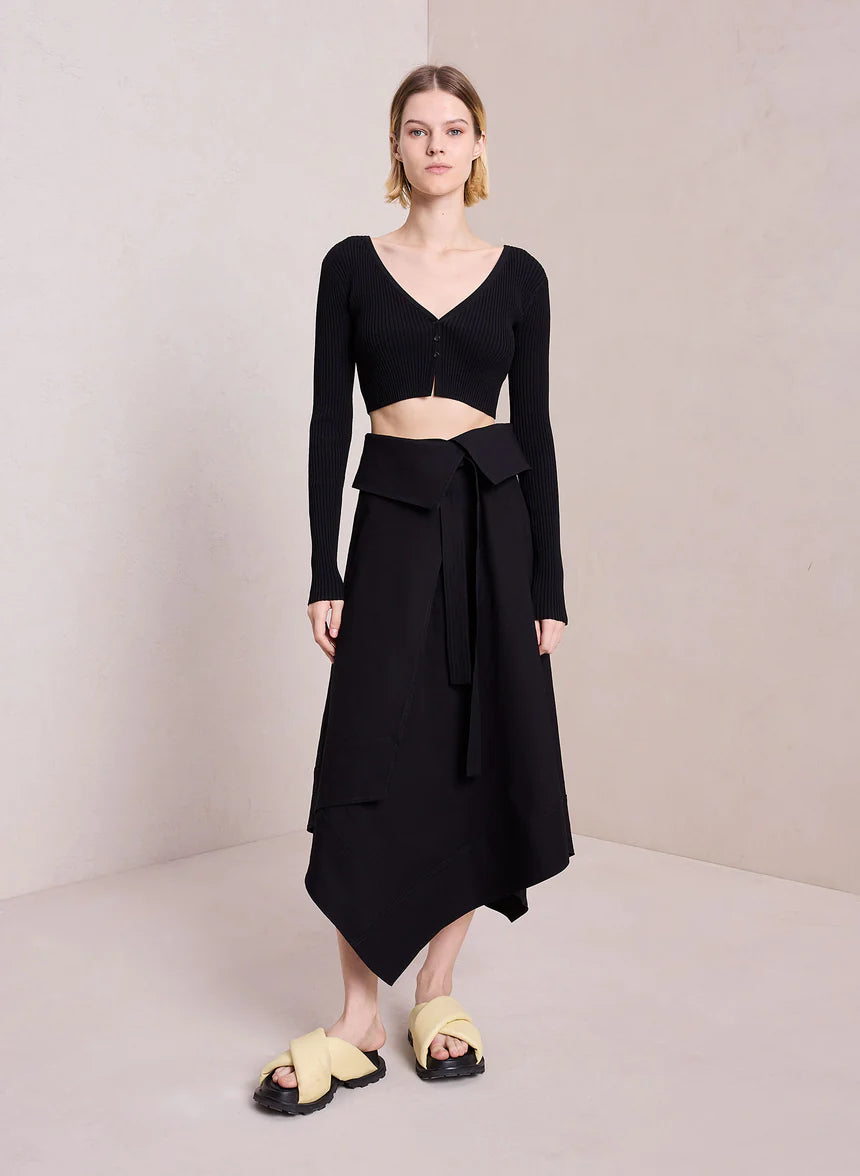 Hallie Rib Knit Cardigan - Black by A.L.C — alternate view