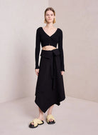 Hallie Rib Knit Cardigan - Black by A.L.C — alternate view