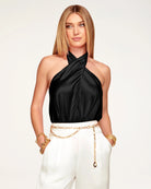 Harriet Halter Tank Top - Black by Ramy Brook — alternate view