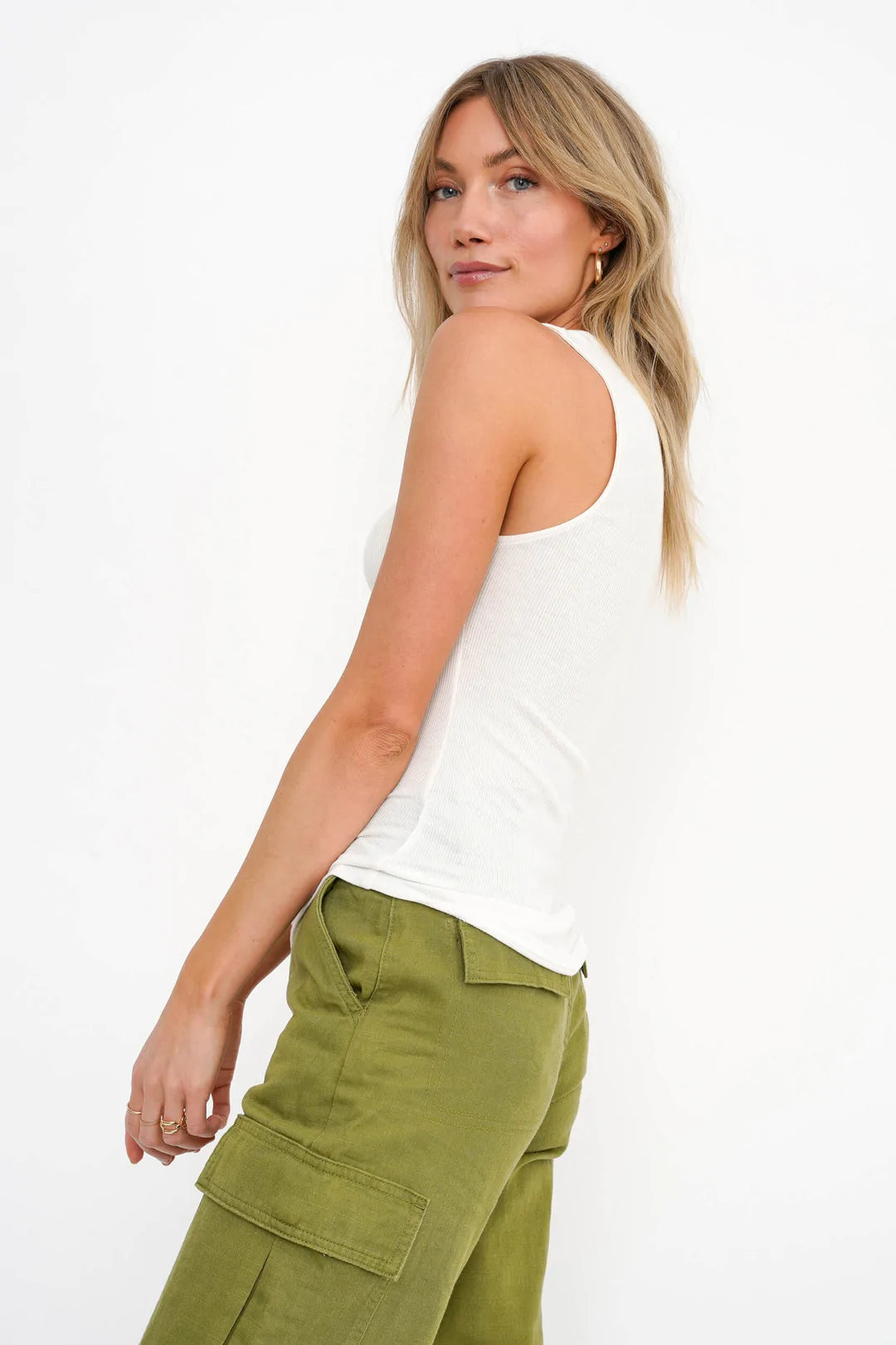 Hartford Henley Tank - Ivory by Project Social T — view 4