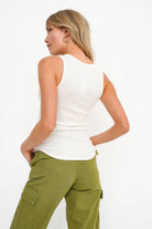 Hartford Henley Tank - Ivory by Project Social T — alternate view