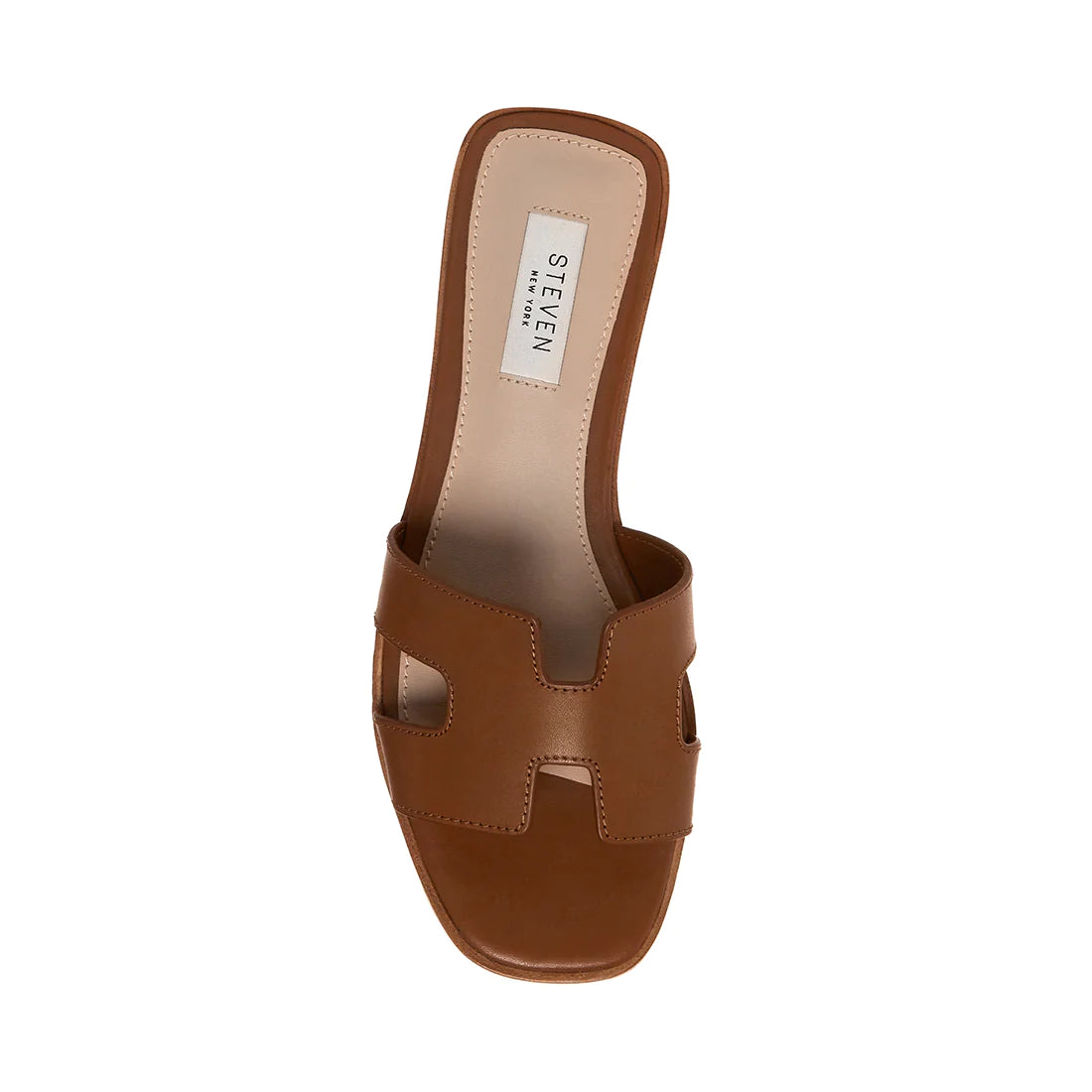 Haydn Leather Slide - Cognac by Steve Madden — view 4