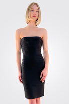 Bandage Strapless Mini Dress - Black by Herve Leger — alternate view