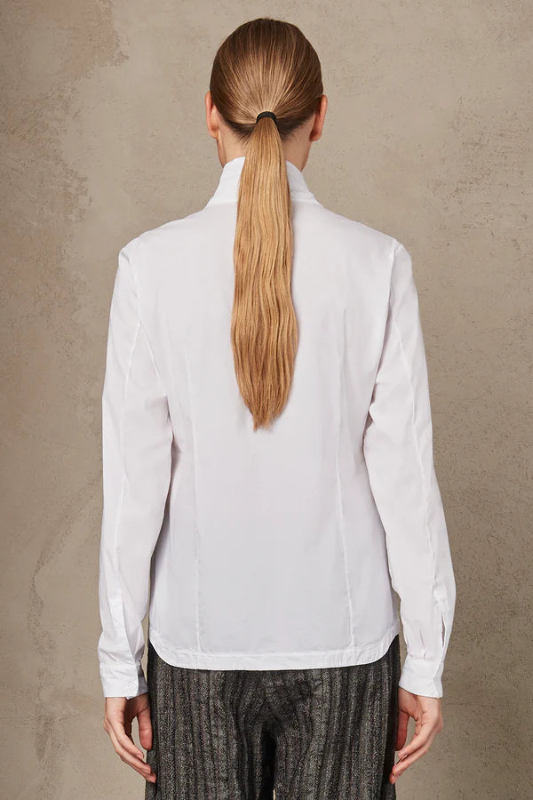 Strech Cotton High Neck Shirt - White by Transit Par-Such — view 3