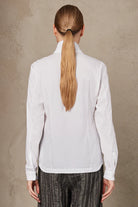 Strech Cotton High Neck Shirt - White by Transit Par-Such — view 3