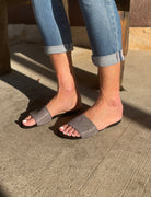 Queren Flat Slide Sandal - Crystal Black by Schutz — view 4